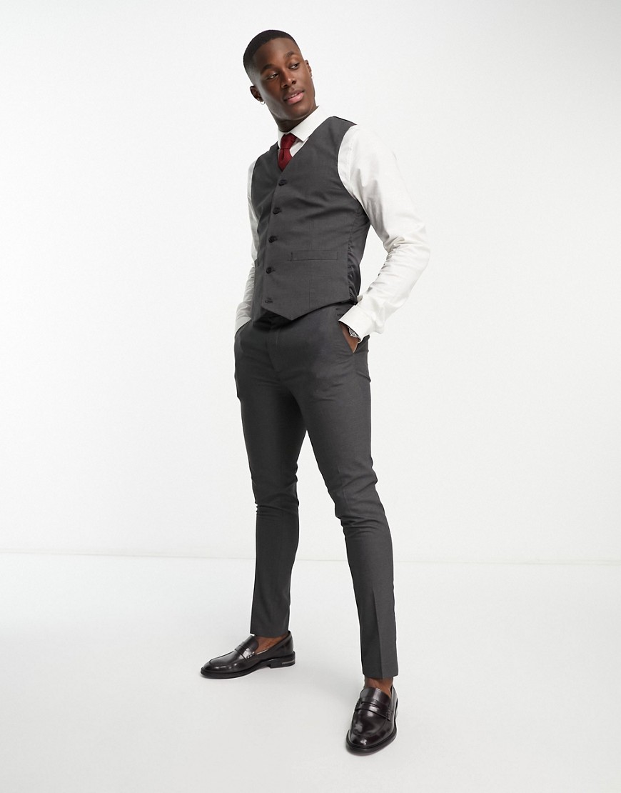 ASOS DESIGN skinny suit trouser in charcoal-Grey