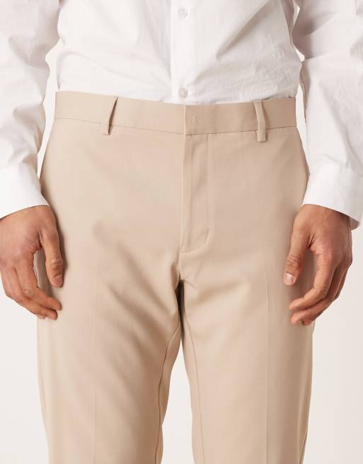 ASOS DESIGN skinny suit trouser in light stone, 4 of 5
