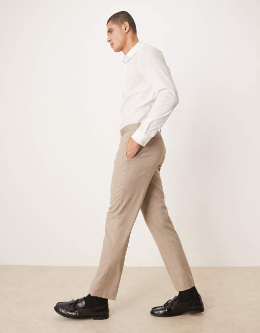 ASOS DESIGN skinny suit trousers in beige check, 3 of 5