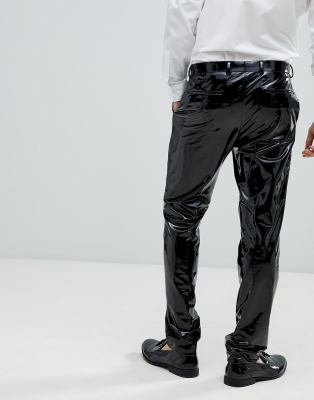 black pvc skinny jeans