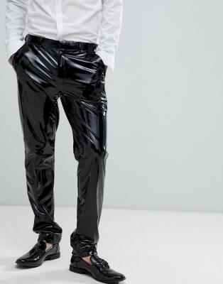 black pvc skinny jeans