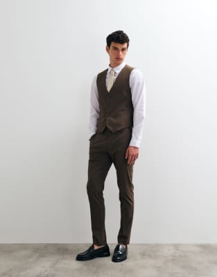 Asos Design Skinny Suit Trousers In Brown