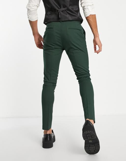 ASOS DESIGN skinny suit trousers in forest green