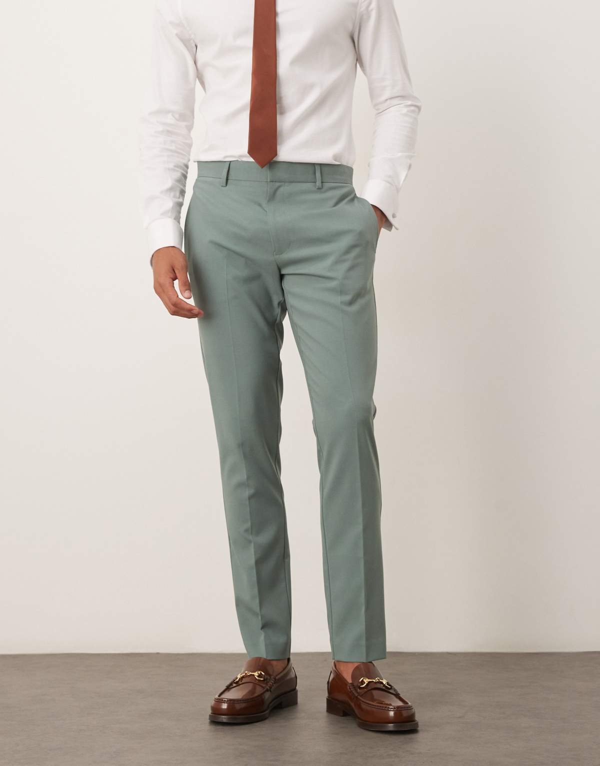 ASOS DESIGN skinny suit trousers in green