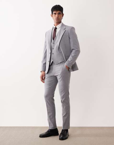 ASOS DESIGN skinny suit trousers in grey - view 1