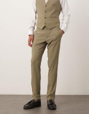 Asos Design Skinny Suit Trousers In Green