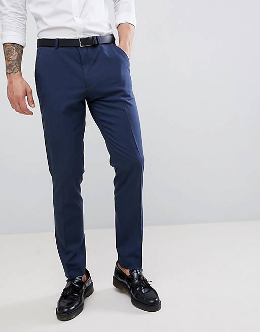 ASOS DESIGN skinny suit trousers in mid blue | ASOS