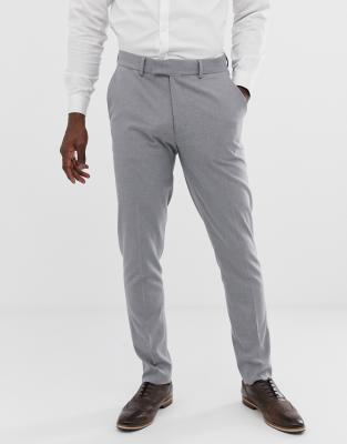 grey skinny suit trousers