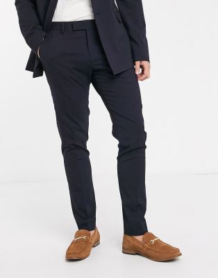 navy skinny suit trousers
