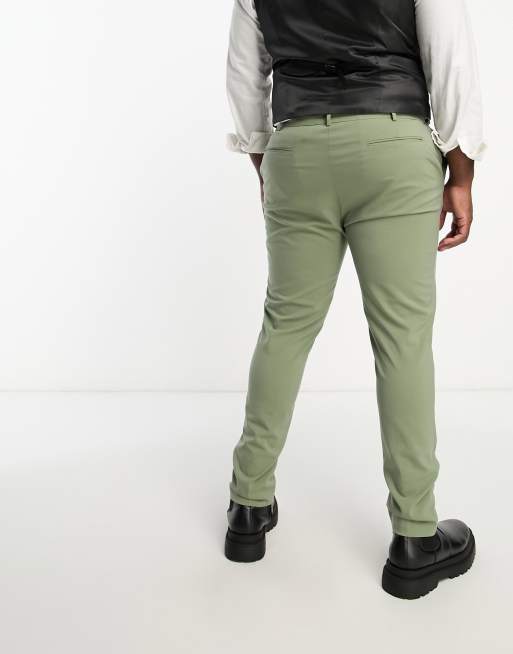 ASOS DESIGN skinny suit trousers in olive green