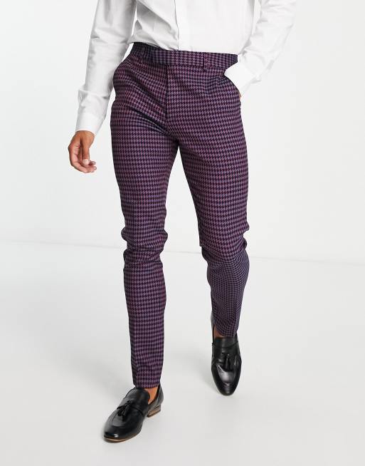 Purple tartan best sale trousers mens