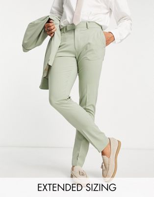 ASOS DESIGN skinny suit trousers in sage green