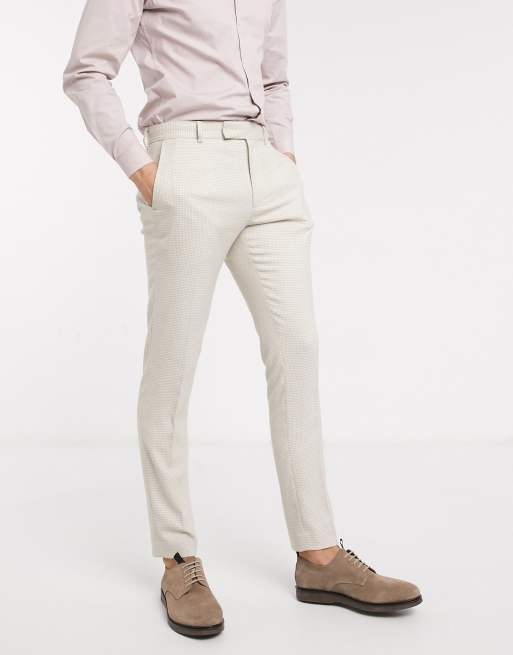 ASOS DESIGN skinny suit trousers in stone texture