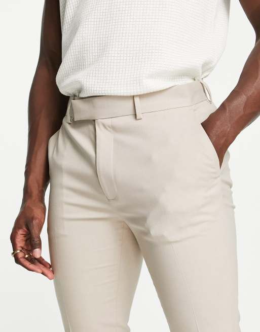 ASOS DESIGN skinny suit trousers in stone, 3 of 4