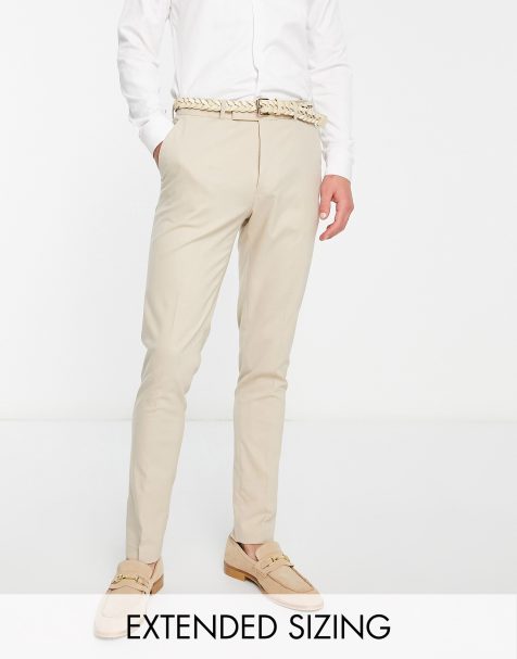 ASOS DESIGN skinny suit trousers in stone - view 1