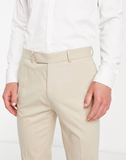 ASOS DESIGN skinny suit trousers in stone, 3 of 4