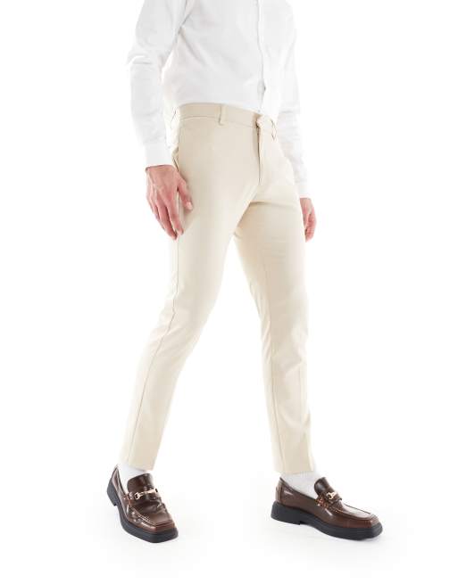 ASOS DESIGN skinny suit trousers in stone