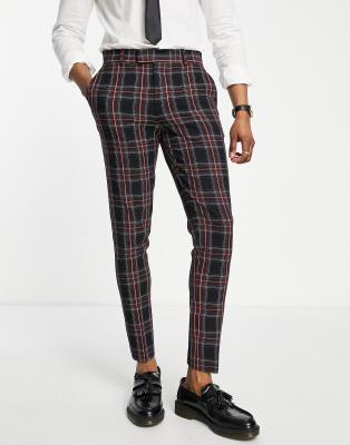 ASOS DESIGN skinny suit trousers in tartan check with yellow highlight - ASOS Price Checker