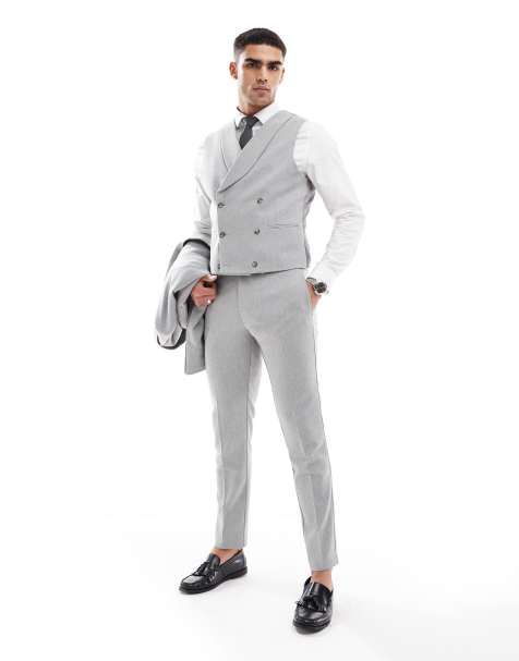 ASOS DESIGN skinny suit trousers with wool in grey - view 1