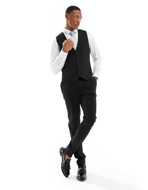 ASOS DESIGN skinny suit vest in black, 3 of 5