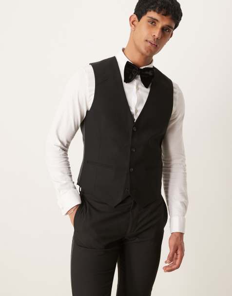 ASOS DESIGN skinny suit vest in black - view 1