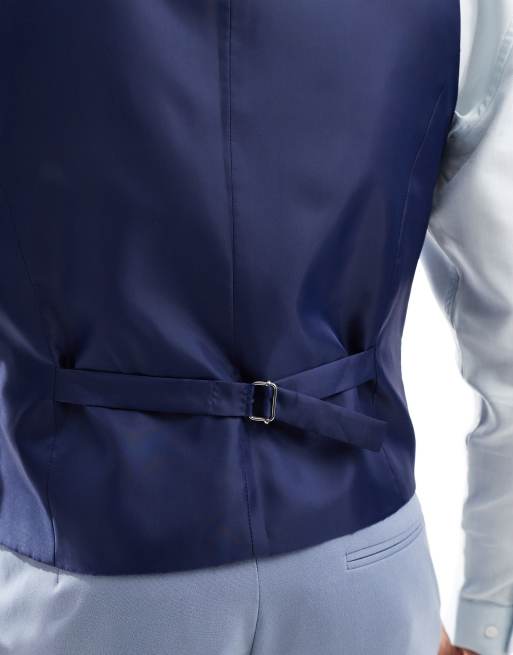 ASOS DESIGN skinny suit vest in dusty blue
