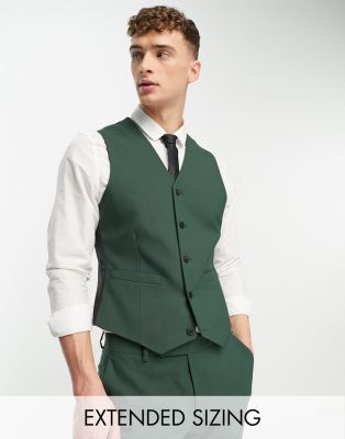 ASOS DESIGN skinny suit waistcoat in forest green - ASOS Price Checker