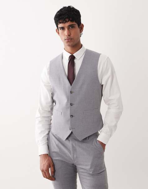 ASOS DESIGN skinny suit vest in gray - view 1