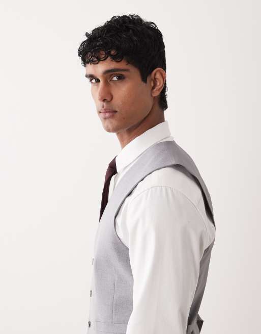 ASOS DESIGN skinny suit vest in gray, 4 of 5