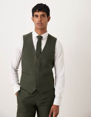 Asos Design Skinny Suit Vest In Green
