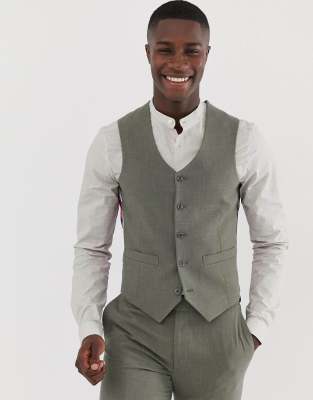 mens khaki suit vest