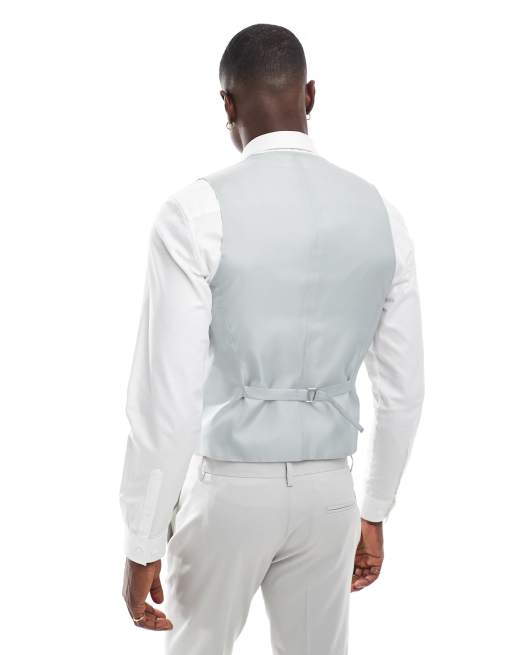 ASOS DESIGN skinny suit vest in light gray | ASOS
