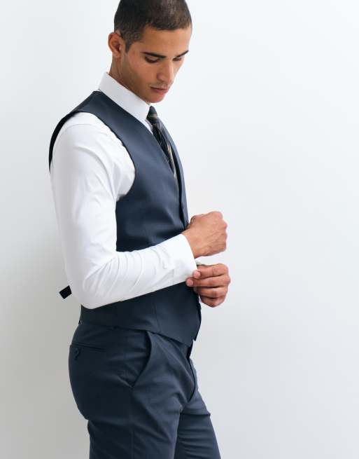 ASOS DESIGN skinny suit vest in navy, 5 of 5