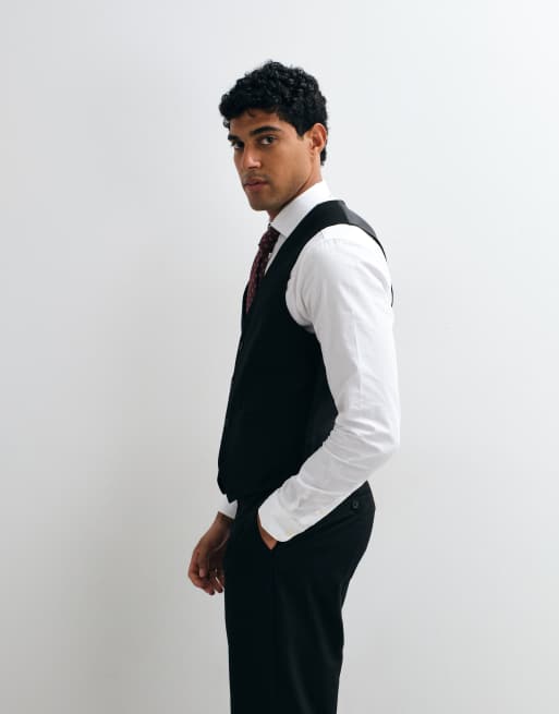 ASOS DESIGN skinny suit waistcoat in black, 5 of 5