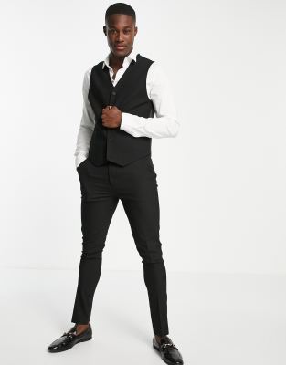 black skinny waistcoat