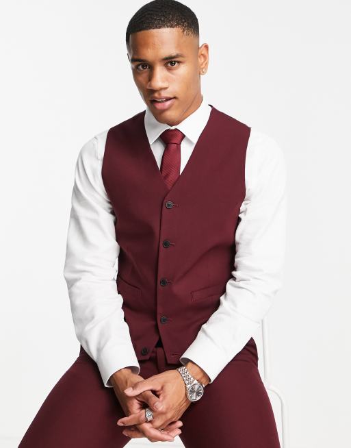 Maroon waistcoat sale