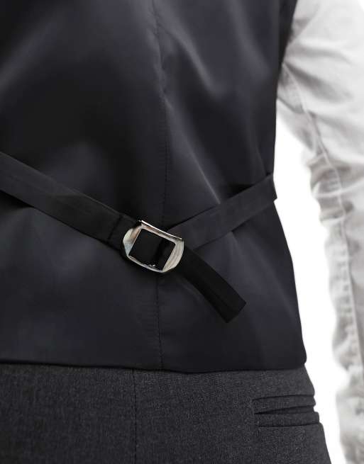 ASOS DESIGN skinny suit waistcoat in charcoal, 5 of 5