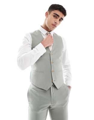 ASOS DESIGN ASOS DESIGN skinny suit waistcoat in light green