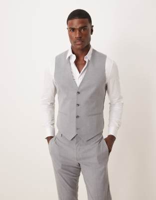 Asos Design Skinny Suit Waistcoat In White