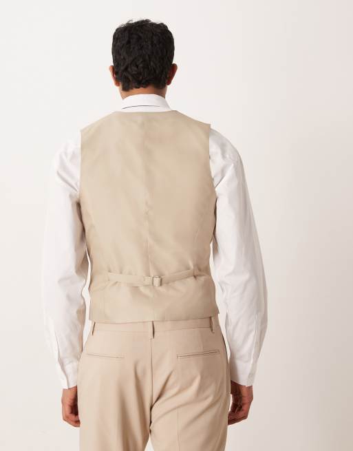 ASOS DESIGN skinny suit waistcoat in light stone, 3 of 5