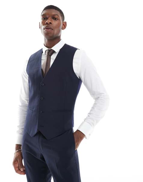 ASOS DESIGN skinny suit waistcoat in navy - view 1