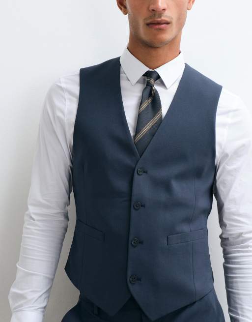 ASOS DESIGN skinny suit waistcoat in navy, 2 of 5