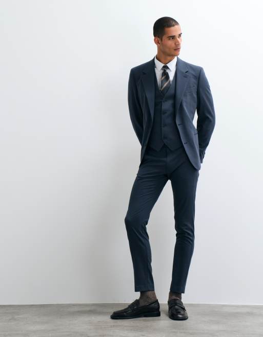 ASOS DESIGN skinny suit waistcoat in navy, 3 of 5