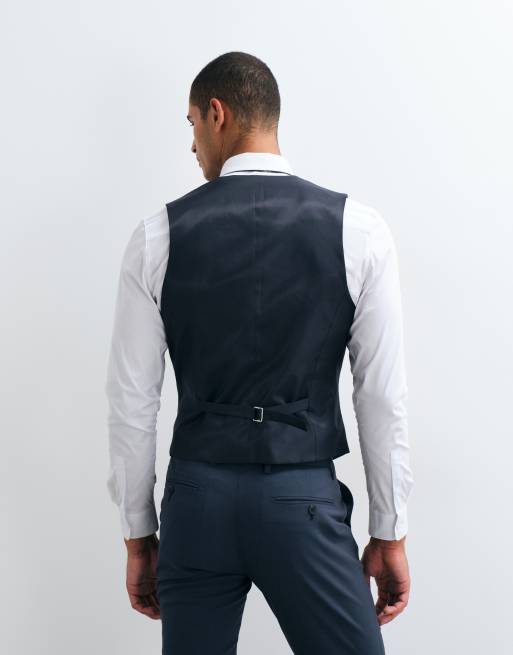 ASOS DESIGN skinny suit waistcoat in navy, 4 of 5