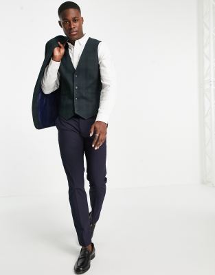 black suit green waistcoat