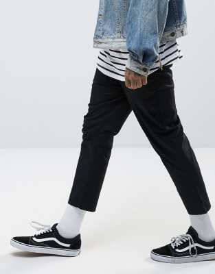 black cropped chinos