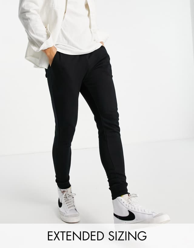 ASOS DESIGN skinny sweatpants in black - BLACK