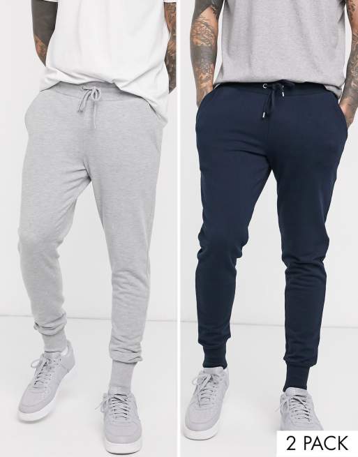 ASOS DESIGN skinny sweatpants in gray marl