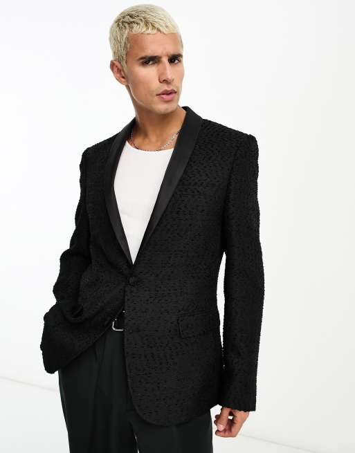 Black 2025 textured blazer