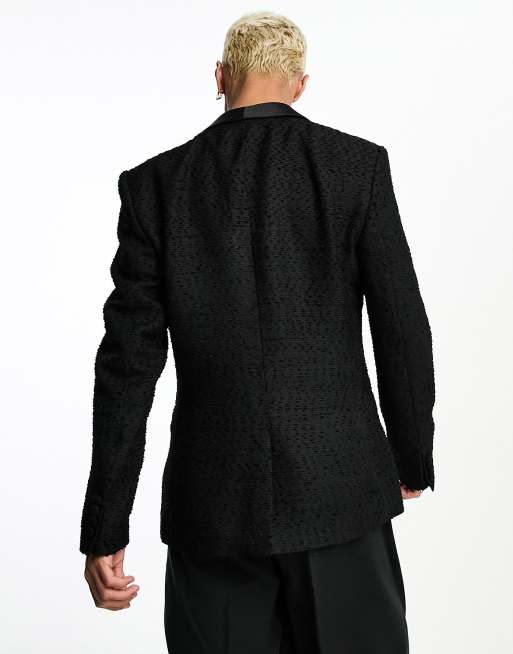 Textured 2025 black blazer